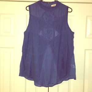Royal blue lace tank